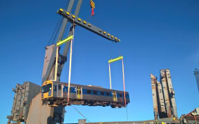 One of 17 obsolete diesel units being shipped at Mount Maunganui.