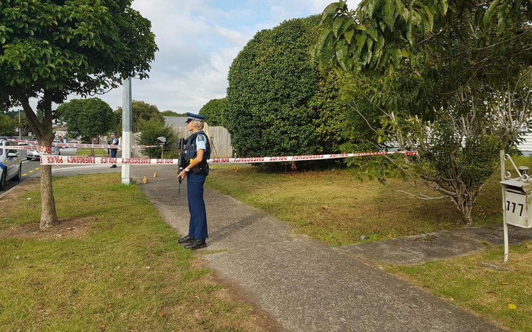 Police at the scene on Sandringham Road.