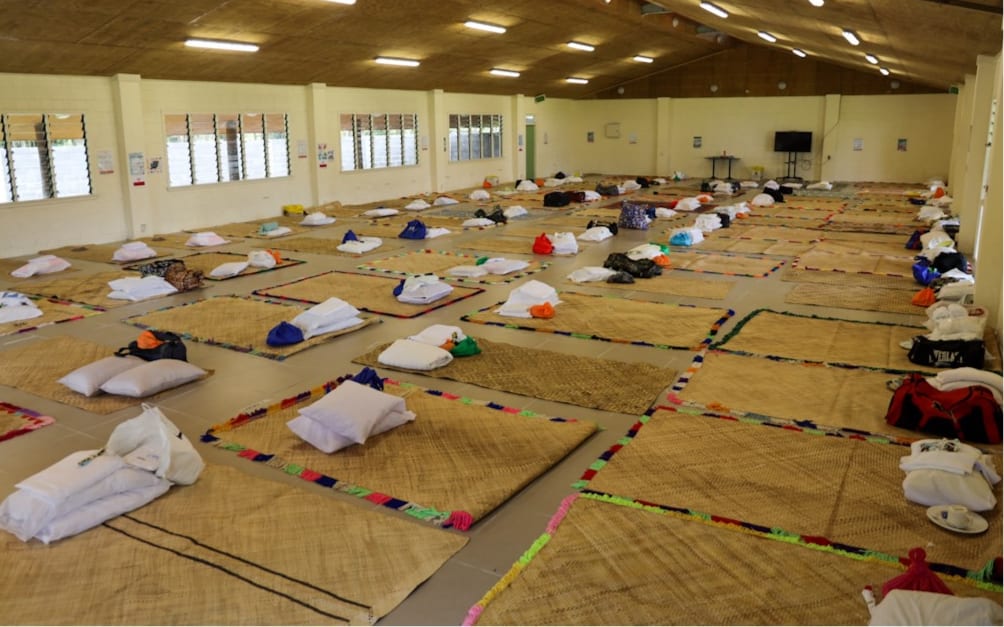 One of the halls at Poutasi village in Samoa which is being used to quarantine returning Seasonal Workers.