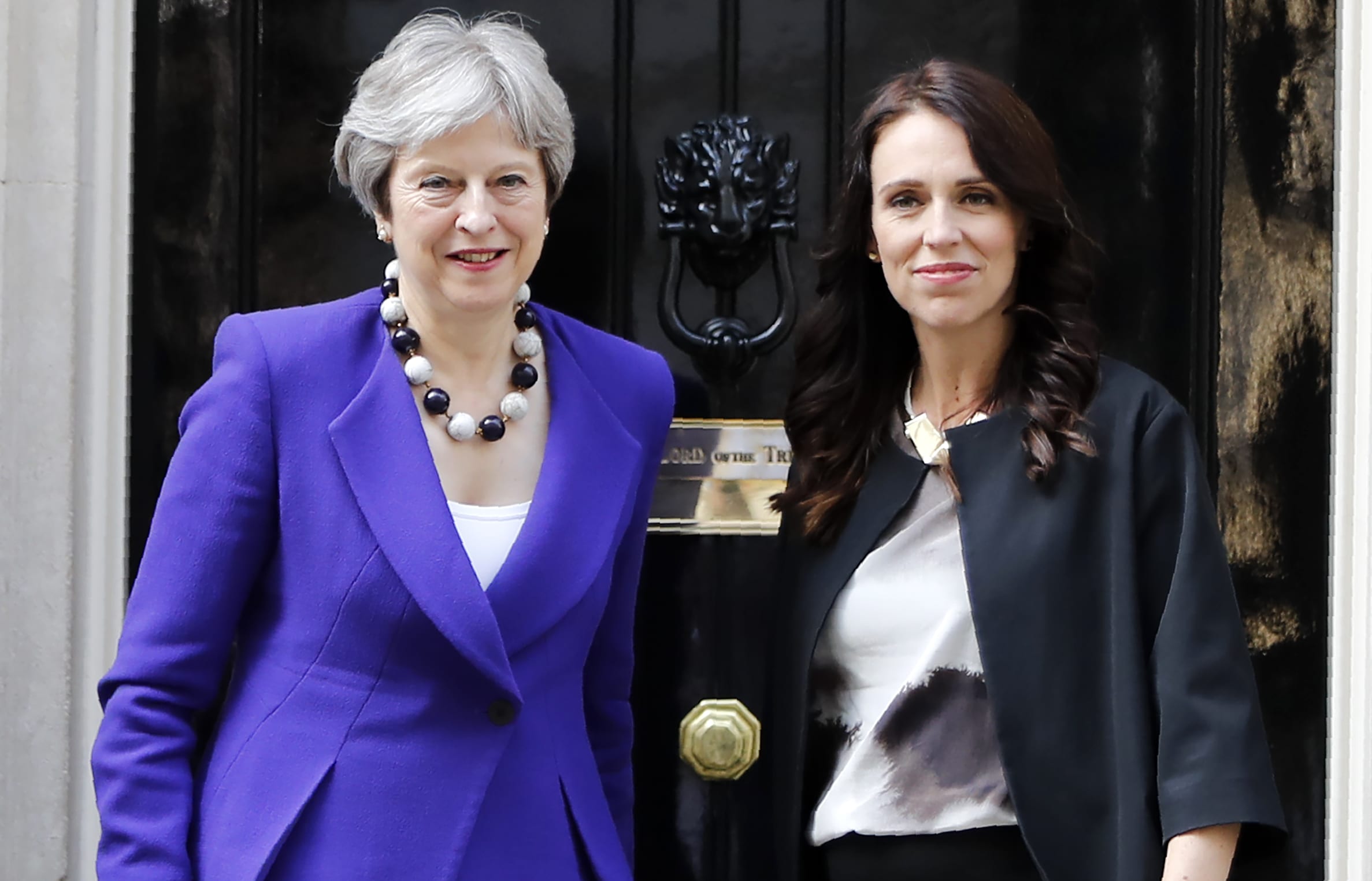 British Prime Minister Theresa May with New Zealand's Prime Minister Jacinda Ardern.