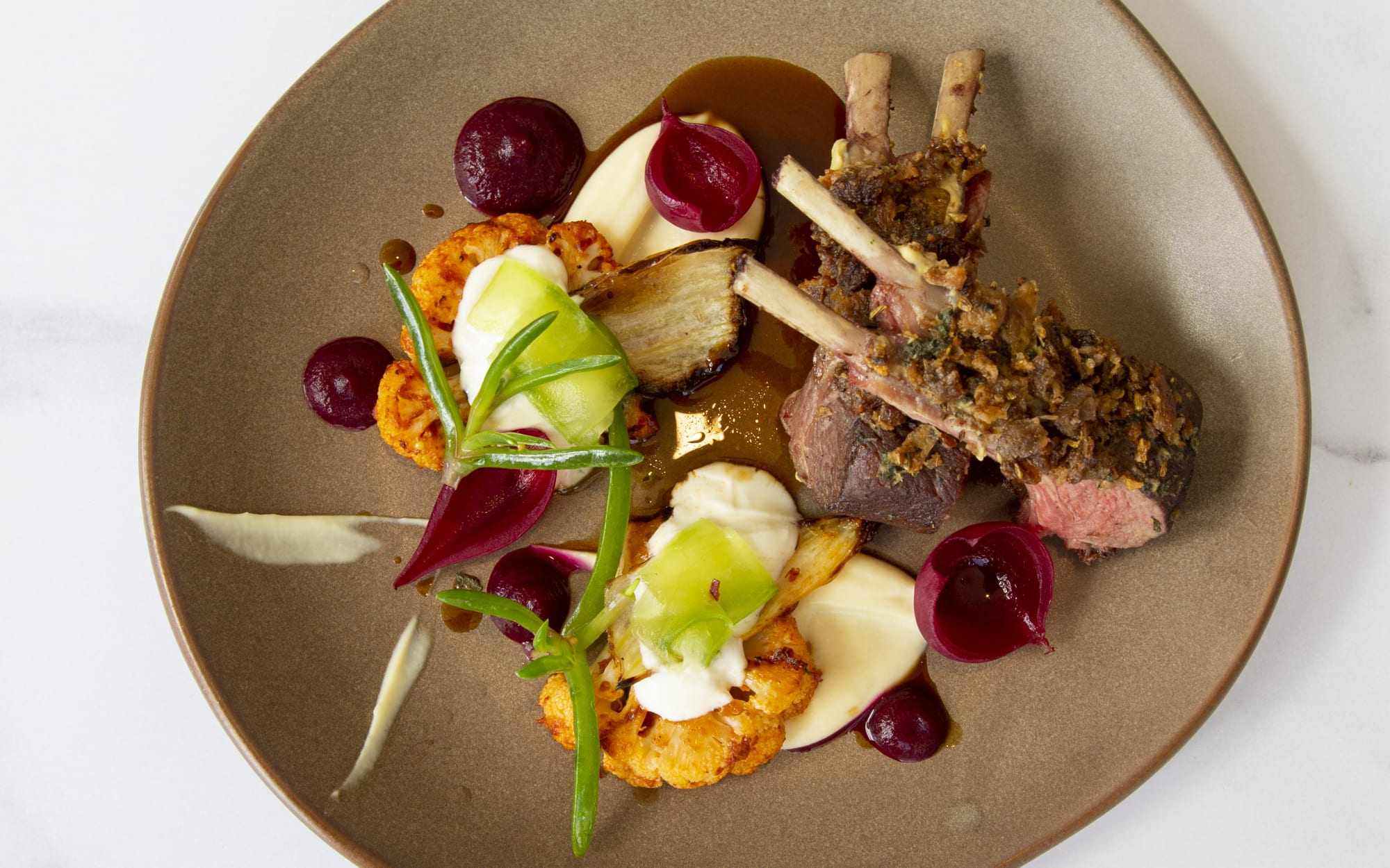 Lamb rack prepared by chef Lyall Minhinnick