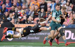 Sam Cane and Mitch Hunt.
Chiefs v Highlanders.