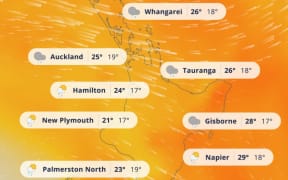 Airmass and wind forecast for Friday 28 November in the North Island.