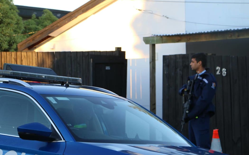 Police at the scene of a reported kidnapping on Auckland's North Shore, 3 April, 2024.