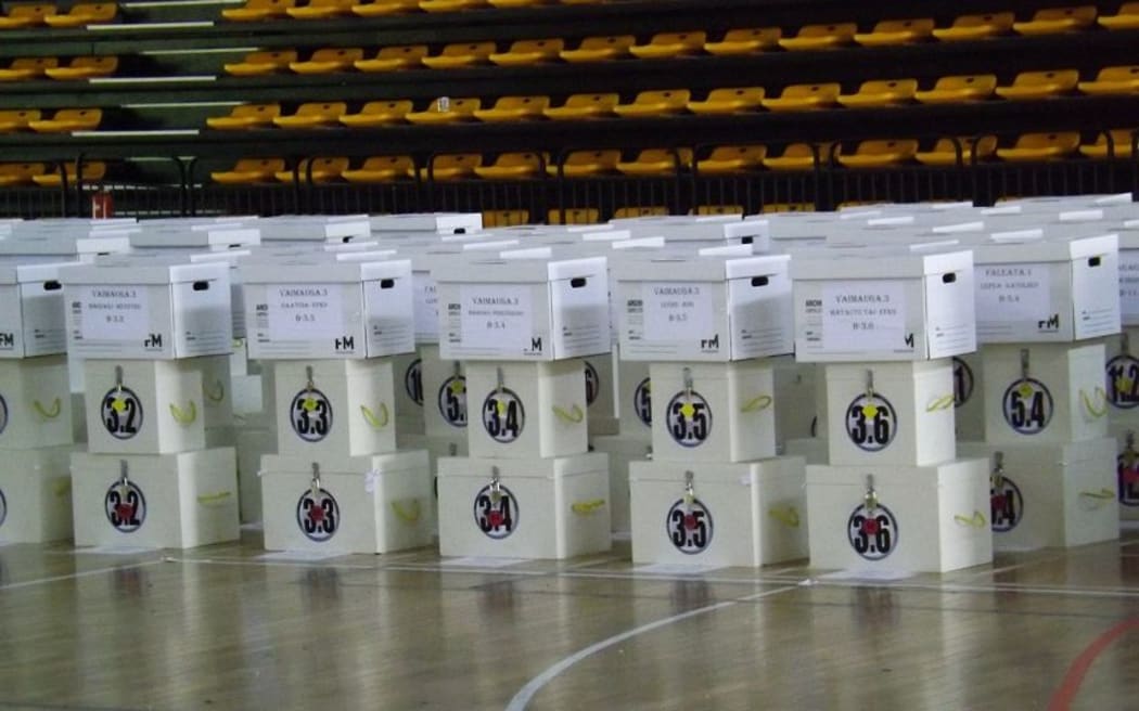 Ballot boxes for Samoa general election