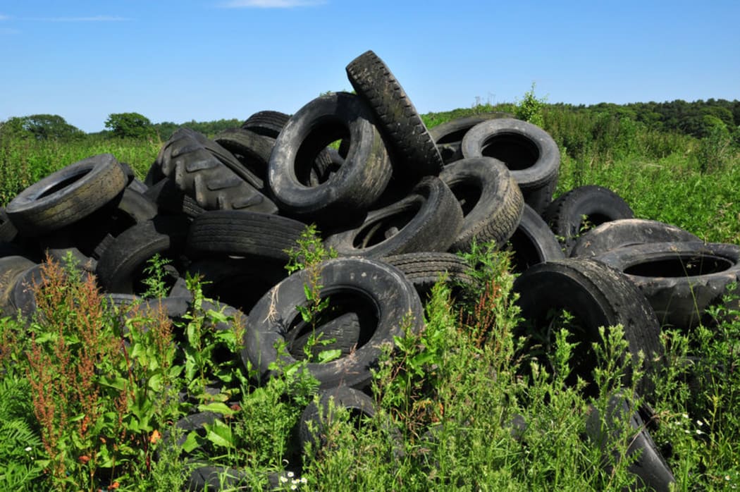 tyres in a paddock (file)