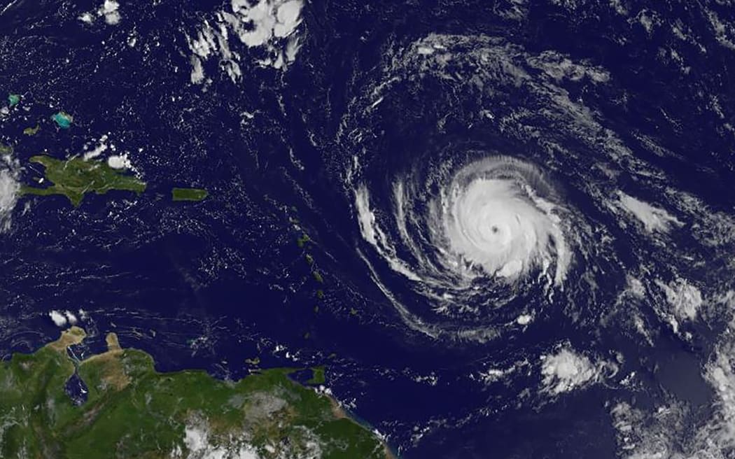 This image from NASA's GOES Project shows Hurricane Irma bearing down on the Caribbean.