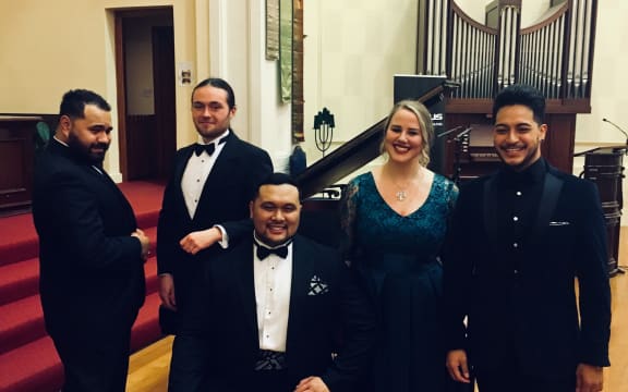 Finalists of the Lexus Song Quest 2018. L-R: Manase Latu, Joe Haddow, Joel Amosa, Eliza Boom, Filipe Manu.