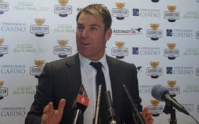 Australian cricket legend Shane Warne in Christchurch for Cup Day 2014.