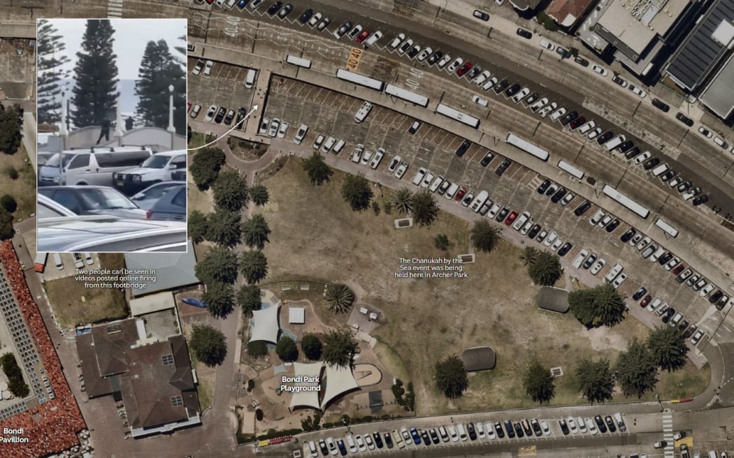Maps showing where the Bondi Beach shooting on 14 December happened.