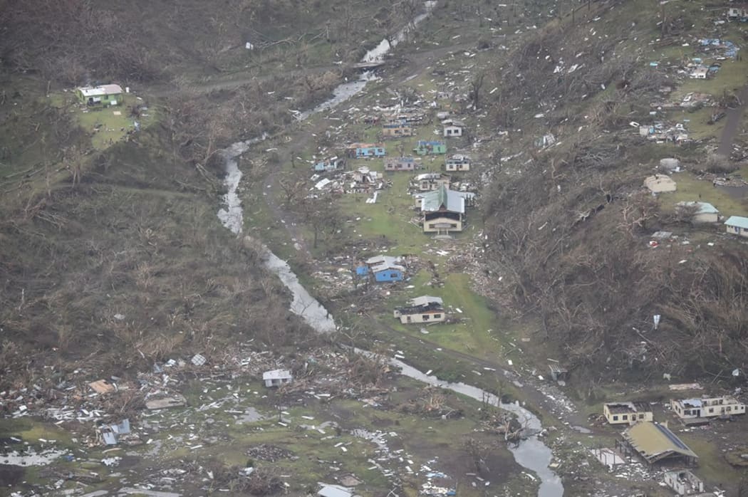 Aerial views of the Maritime Islands reveal the devastation from Cyclone Winston.