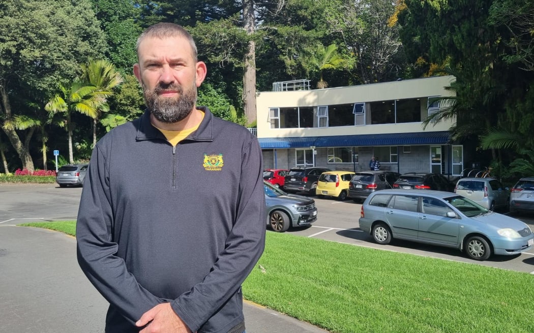 Taranaki Cricket general manager Ryan Evans with the Bellringer Pavilion in the background