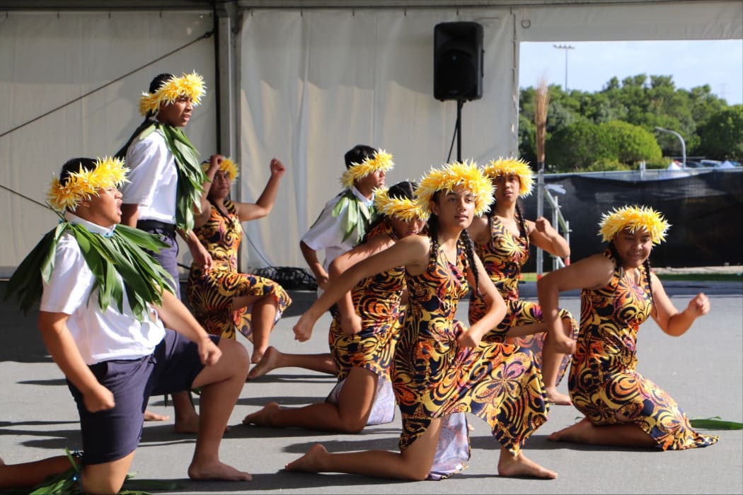 Lynfield College on the Niue stage at Auckland's Polyfest 2021