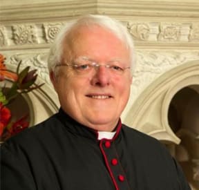 A portrait of the Very Reverend Dr Trevor James, the Dean of St Paul's Cathedral in The Octagon.