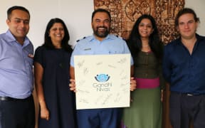 Gandhi Nivas team and Ranjna Patel (second left)
