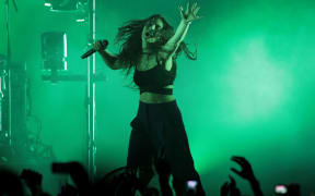 Lorde performing at TSB Arena in Wellington.