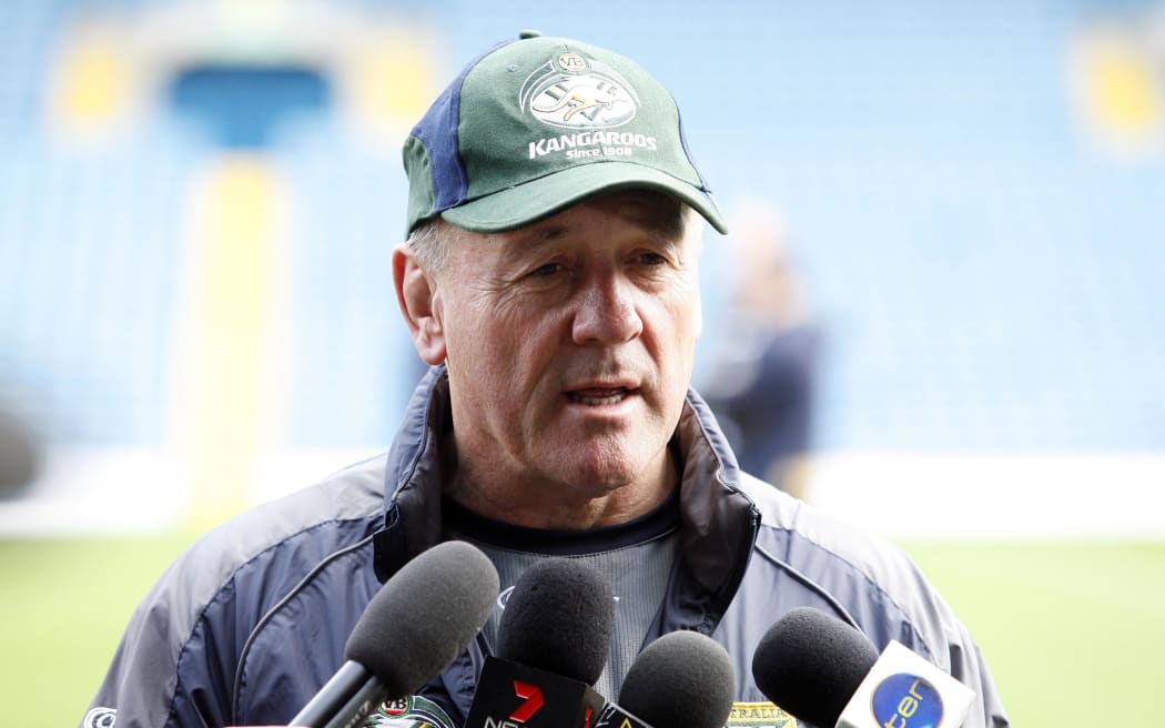 Tim Sheens speaks to the media.
PICTURE BY VAUGHN RIDLEY / SWPIX.COM - Rugby League - Gillette 4 Nations 2011 - Australia Training Session - Elland Road, Leeds, England - 18/11/11