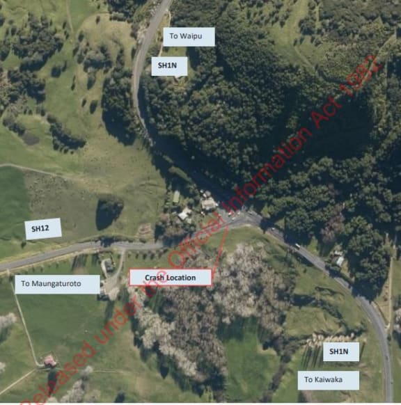 The crash site map