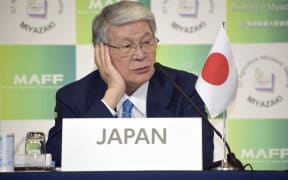 Tetsuro Nomura speaks during the G7 Agriculture Ministers' Meeting in Miyazaki, Japan on April 23, 2023.