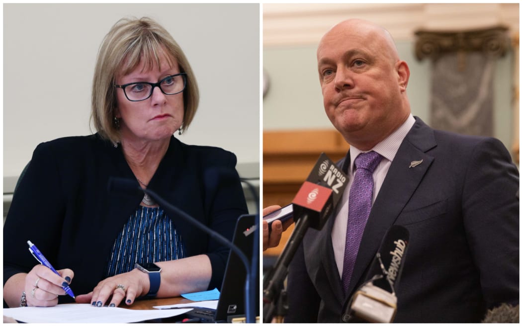 National Party leader Christopher Luxon (right) says Barbara Kuriger's (left) position had become untenable.