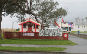 Wharenui that local iwi Ngāti Paoa are living in.