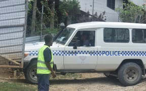 Police at the site of Sunday's explosion