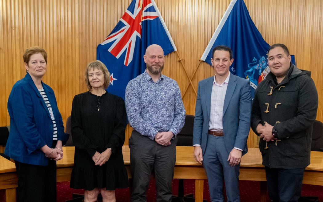 From left: Katherine_Fraser Chapple, Judith Macdonald, David_Langford, Professor Jo Lane and Tahinga Hina