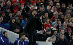 Chelsea coach Antonio Conte shouts instructions to his team.