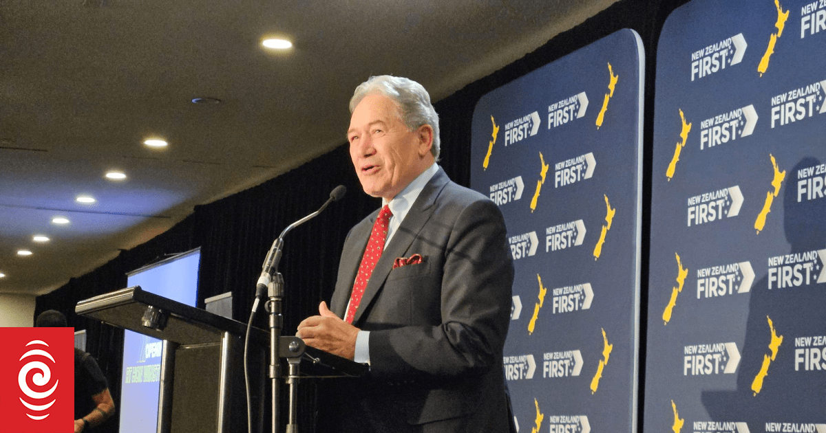 Winston Peters fordert auf der Jahreskonferenz von New Zealand First ...