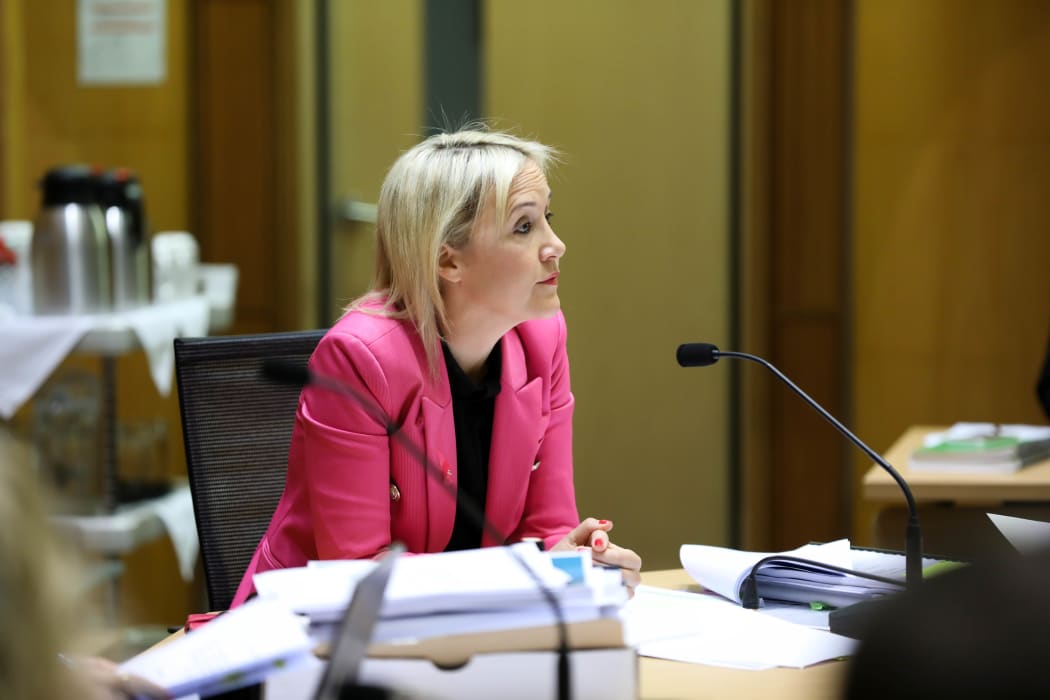 National MP Nikki Kaye on the Education and Workforce Committee questions Minister of Education Chris Hipkins as part of the Estimates Hearings.