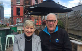 Lianne Dalziel and husband Rob Davidson celebrate preliminary results in the Christchurch local body election.
