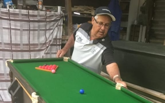 Snooker table coffin made by one of the Katikati Coffin Club members