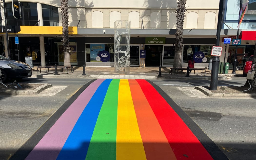 Gisborne's pride crossing once it was restored after being vandalised. Photo: NZME.