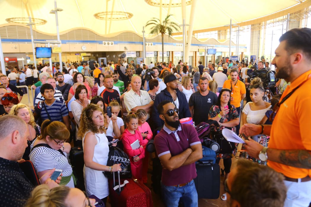 Evacuation of British tourists who were stranded in Sharm el-Sheikh starts at the International Sharm el-Sheikh Airport in Sharm el-Sheikh, Sinai, Egypt.