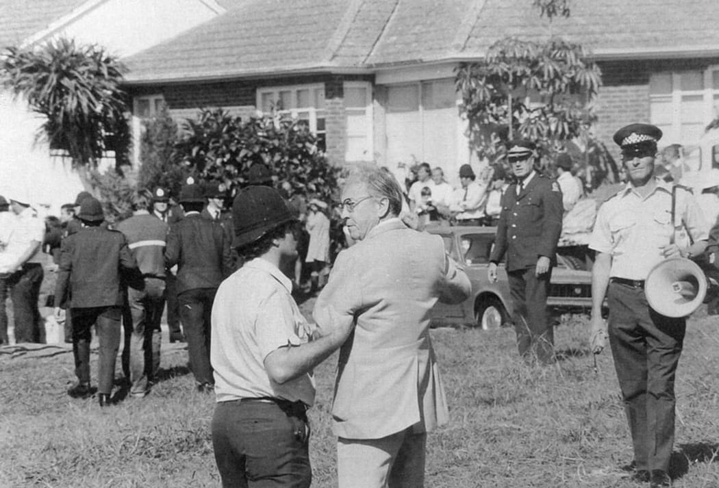 Bill Andersen is arrested at Bastion Point