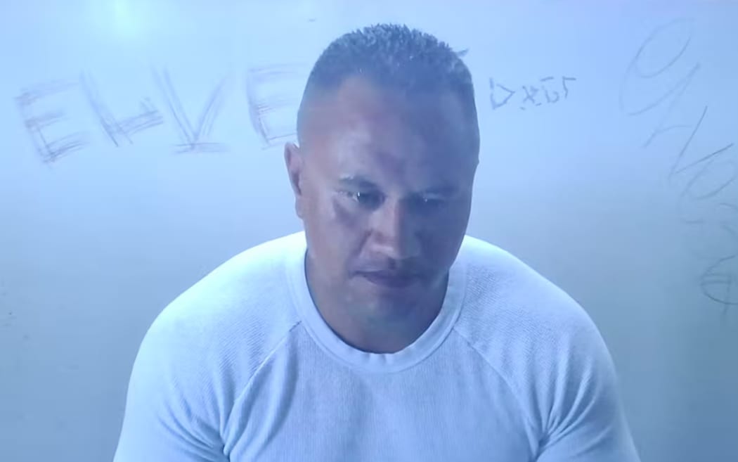 Aramu Rangi, pictured at an earlier sentencing in Tauranga District Court, has been sentenced for shooting his partner. He was previously sentenced for attacking a gang member with a hammer. OPENJ SINGLE USE