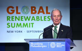 NEW YORK, NEW YORK - SEPTEMBER 24: Michael R. Bloomberg speaks at the Global Renewables Summit, co-hosted by Bloomberg Philanthropies and the Global Renewables Alliance on September 24, 2024 in New York City.   Bryan Bedder/Getty Images for Bloomberg Philanthropies/AFP (Photo by Bryan Bedder / GETTY IMAGES NORTH AMERICA / Getty Images via AFP)