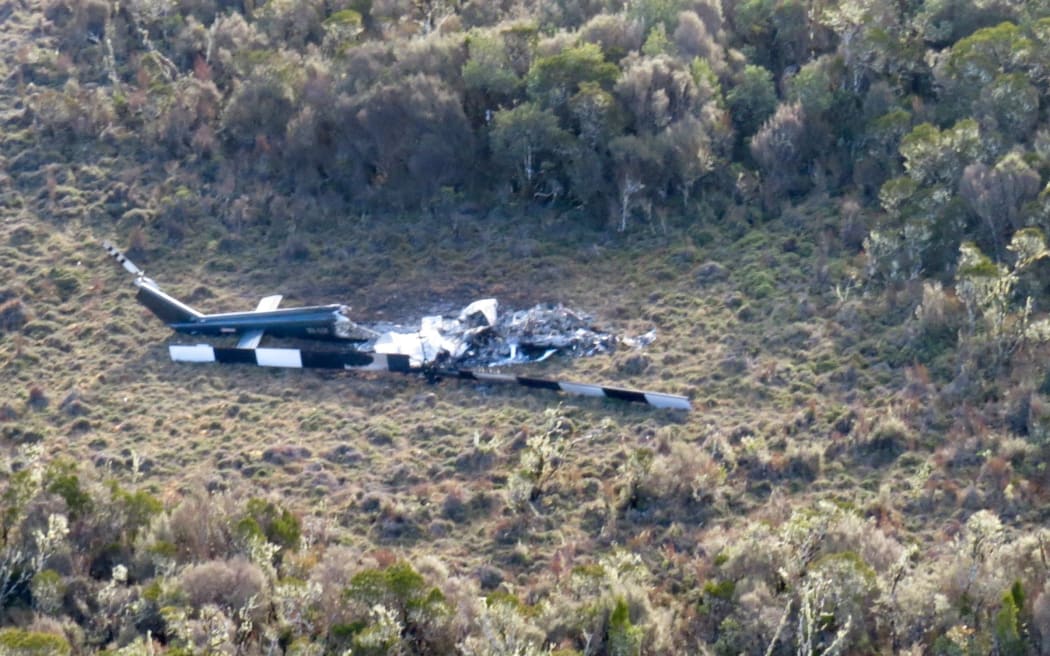 The downed helicopter.