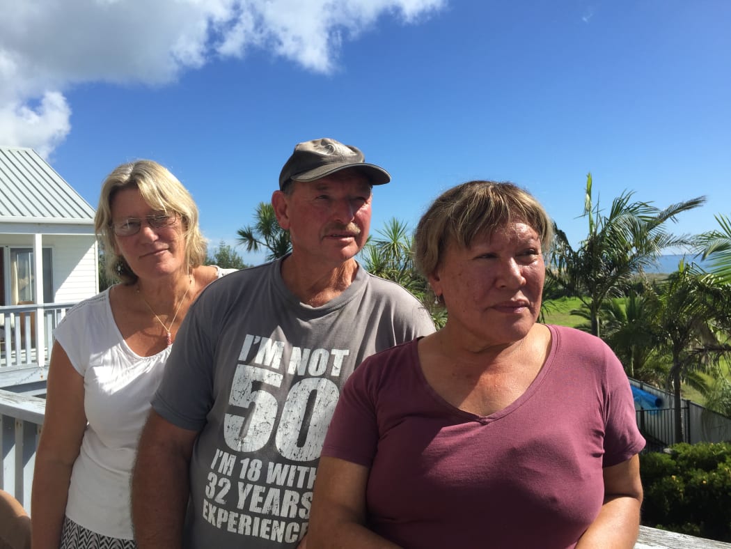 Rachel Whalley, Lyall Magee and Tawai Thatcher are former landowners at Awatarariki.