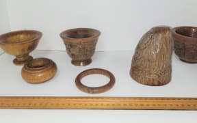 Items made from rhino horn seized by authorities in Auckland.