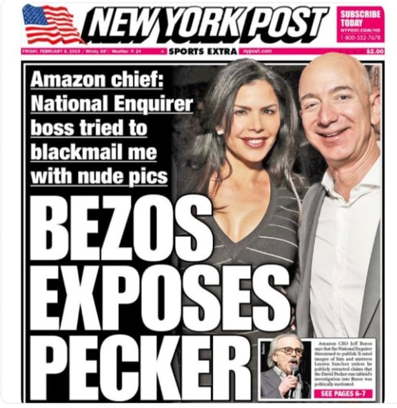 The Big Apple's top tabloid wasn;t the only one running puns on Pecker.