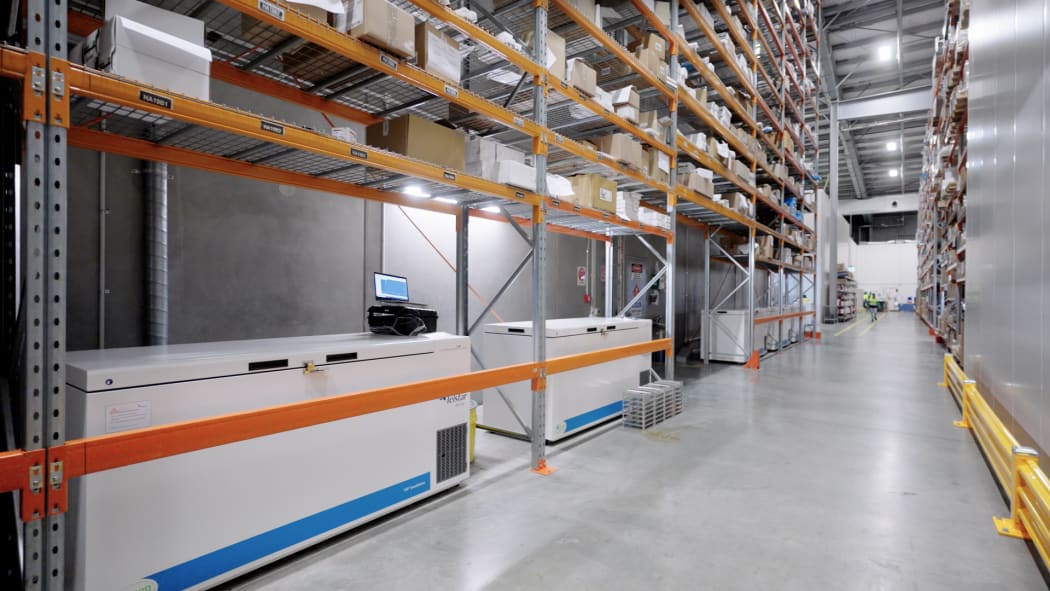 Ultra-low temperature freezers which will be used to store Pfizer-BioNTech Covid-19 vaccine vials.