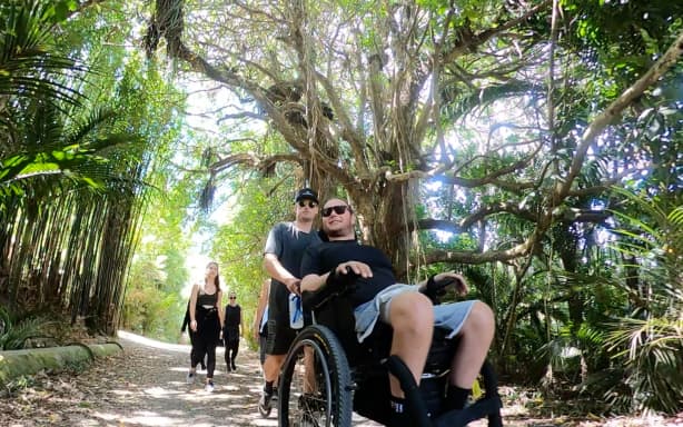 Brad on a hike with friends in the Waitakere Ranges