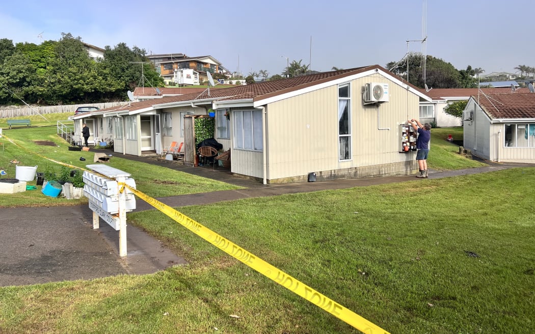 Floodwaters reached the windowsills of some of the pensioner units in Waihī Beach.