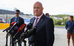 The Prime Minister faces questions from the press about his leadership at a stand up in Pokeno.
