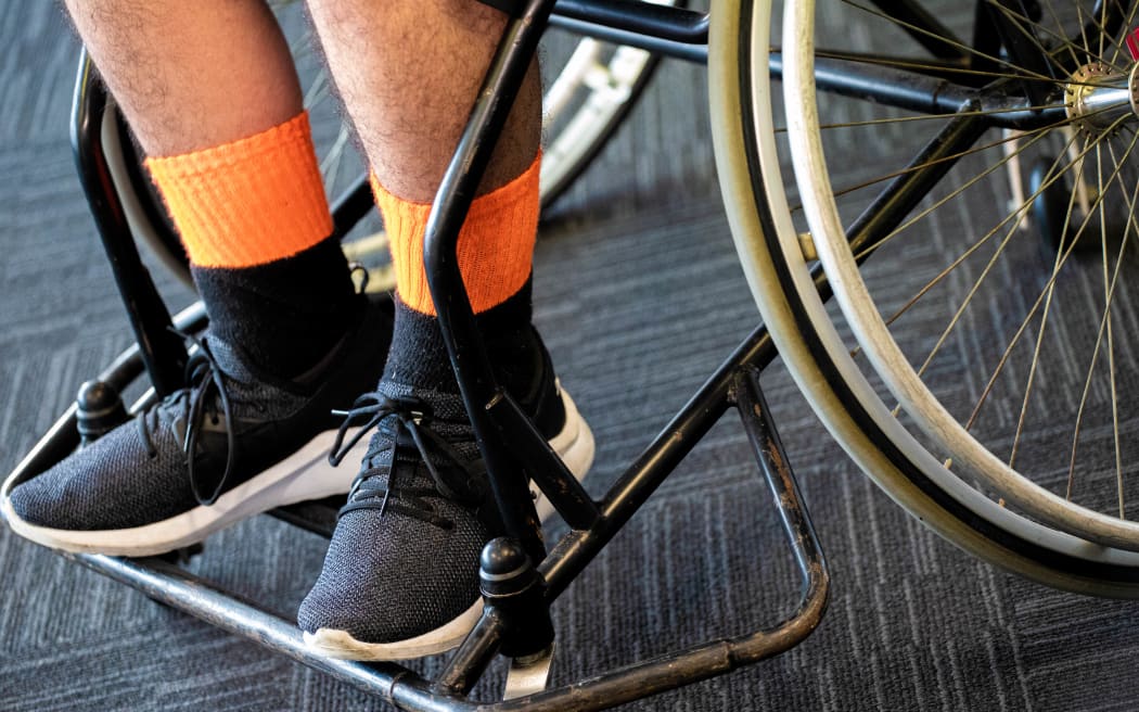 John Fiu's wheelchair with 5 wheels