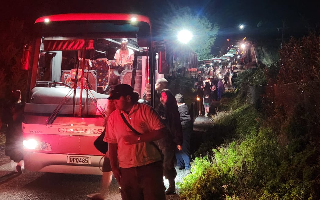 A fleet of buses transported people from every corner of Northland.