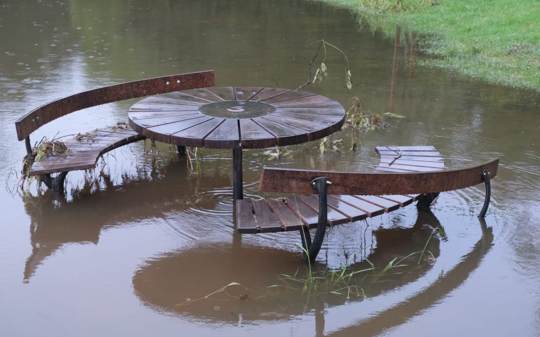 Western Park was submerged after the Auckland thunderstorm.