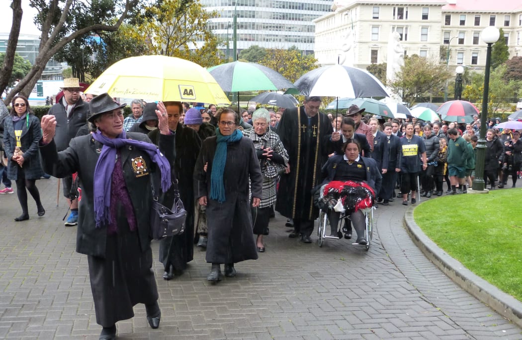 About 300 demonstrated against the proposed closure of Turakina Māori Girls' College.