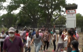 Relatives of inmates outside Los Llanos prison in western Venezuela.